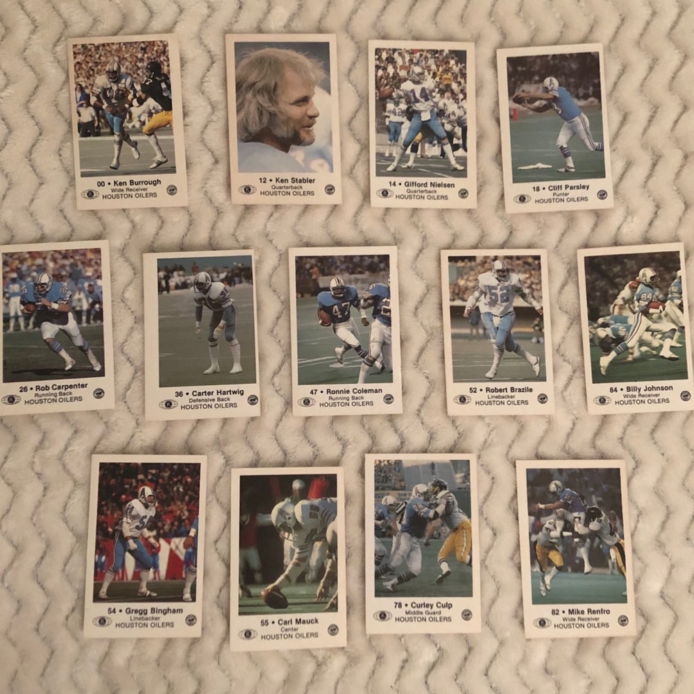 Vintage Houston Oilers Trading Cards